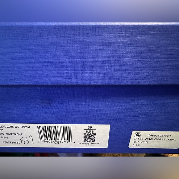 Stuart Weitzman White and Tan Pearl Clog Sandals - Picture 4 of 4